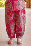 Rani Pink Botanical Floral Printed Co-ord Set For Girls