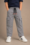 Grey Cargo Pants with Drawstring Waist