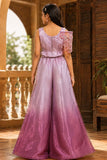 Girls Ombre Mauve Pink Sequin And Bead Embellished Party Wear Palazzo Set