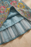 Dusty Blue Floral Embellished Lehenga Choli Set
