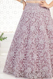Onion Pink Embroidered Lehenga Choli with Sequin Highlights For Girls