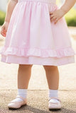 Girls Pink Floral Embroidered Fit And Flare Frock