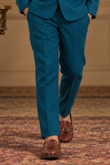 Classic Teal Green Jodhpuri Suit Set For Boys