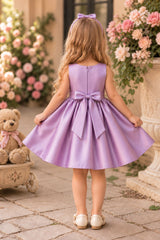 Girls Onion Pink Floral Embroidered Cap Style Party Wear Frock