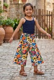 Navy Blue Top With Pants Set For Girls