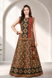 Multicolour Traditional Mirror Embellished Lehenga Choli Set for Girls