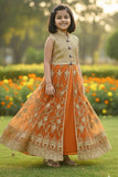 Gold Mastani Top With Orange Lehenga for Girls