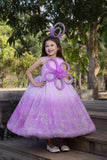 Lilac Sparkle One-Shoulder Party Gown for Girls
