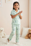 Girls Mint Green Paris Print  Night Suit Set