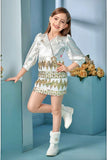 White  Party Wear Dress with Sequins Work For Girls