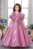 Onion Pink Sequin Embellished Princess Gown For Girls