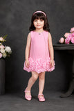 Baby Pink Rosette Hem Party Wear Frock