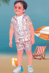 Multicolor Printed Shirt and Shorts Co-ord Set For Boys - Lagorii Kids