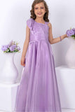 Designer Lavender Sequins Work Party Wear Gown For Girls