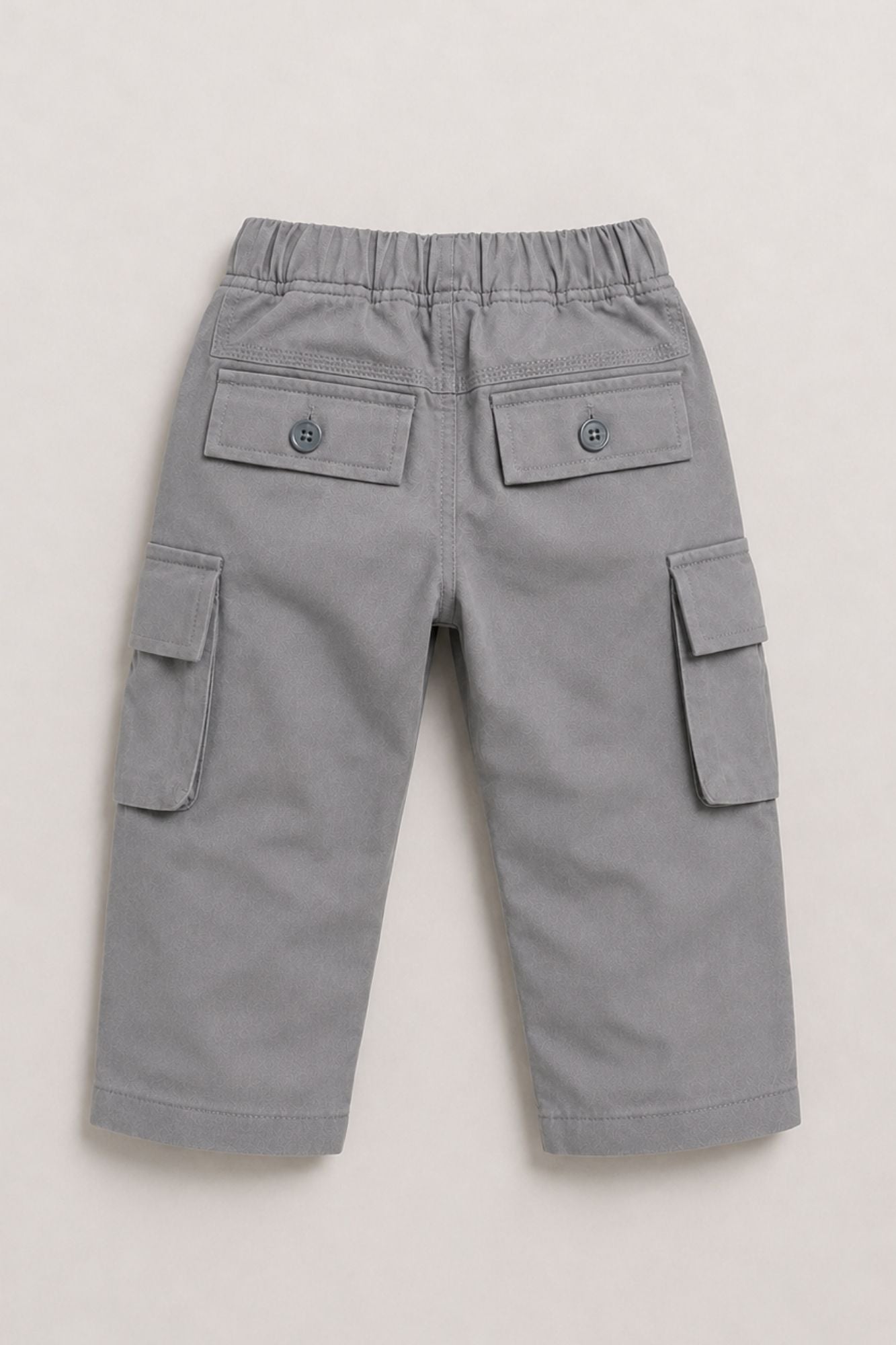 Grey Cargo Pants with Drawstring Waist