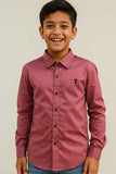 Solid Onion Pink Cotton Shirt For Boys