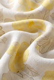 Yellow Tropical Floral Printed Pure Linen Shirt