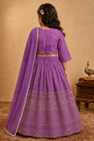 Lavender Floral Arch Embroidered Lehenga Choli with Dupatta