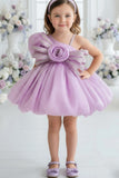 Lilac Party Frock with 3D Rosette Bow For Girls