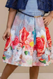 Navy Blue Floral Frock for Girls