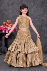 Gold Sequin Embroidered Mermaid Style Lehenga Choli Set
