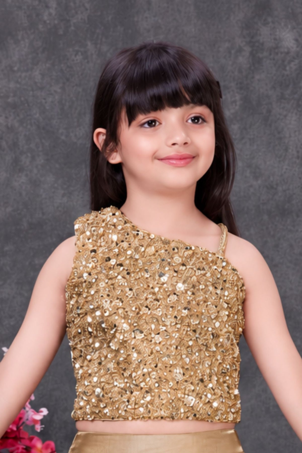 Gold Sequin Embroidered Mermaid Style Lehenga Choli Set