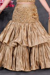 Gold Sequin Embroidered Mermaid Style Lehenga Choli Set