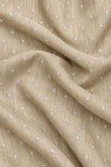 Boys Ethnic Cream Crushed Tissue Embriodered Kurta Pajama Set