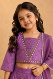 Lavender Floral Arch Embroidered Lehenga Choli with Dupatta