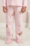 Girls Baby Pink Teddy Bear Print  Night Suit Set