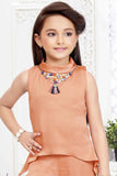 Stylish Peach Casual Co Ord Set For Girls