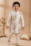 Ivory Heritage Embroidered Sherwani Set For Boys