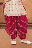Cream and Maroon Patiala Set With Embroidered Kurti And Dupatta For Girls