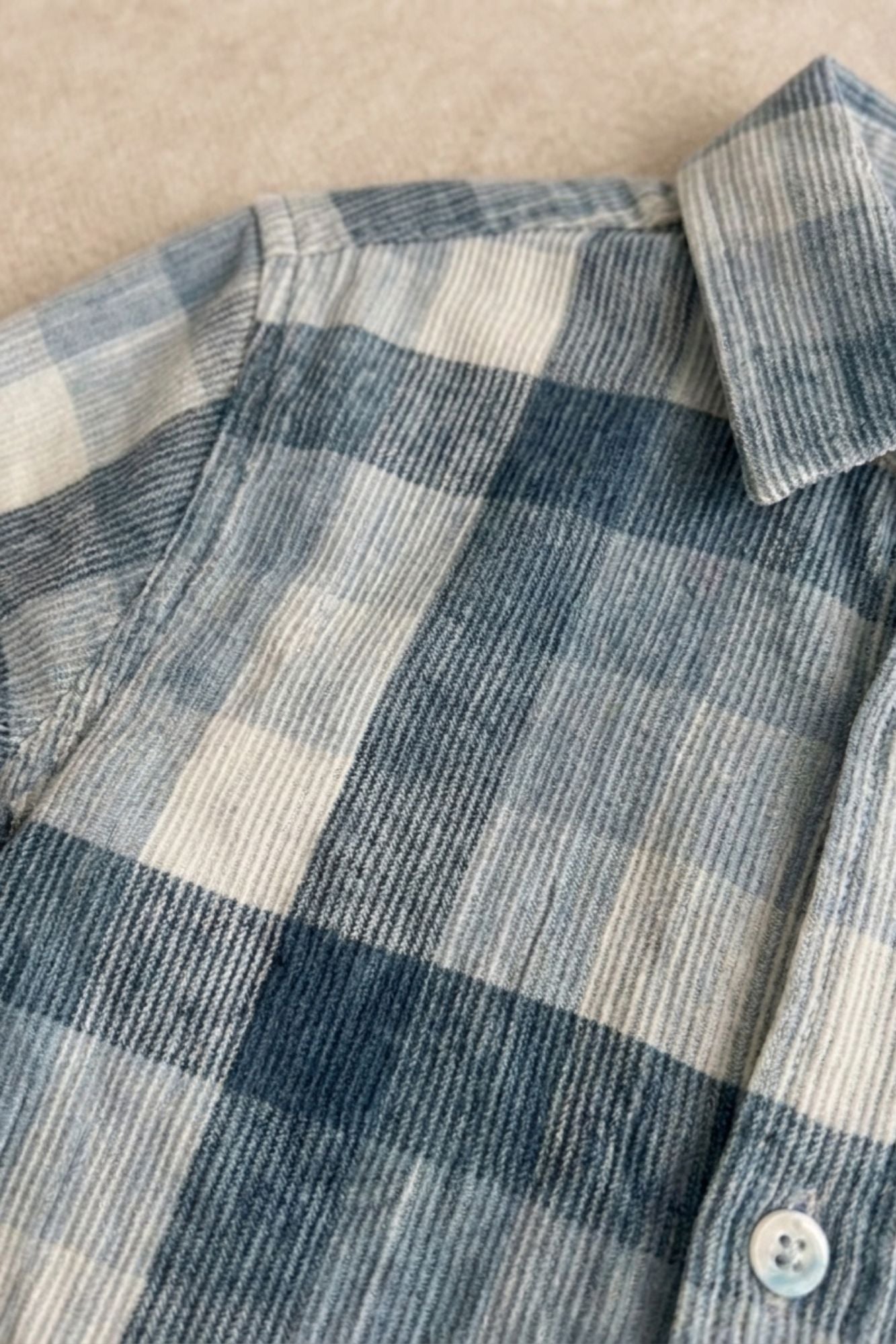 Boys Light Blue & White Checked Full Sleeve Casual Shirt