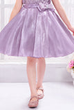 Lavender Party Wear Frock With Sequined Statement Bow