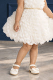 White Frock With Ruffled Embellished For Girls