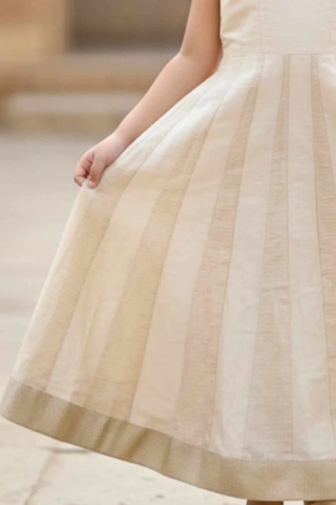 Fawn Embroidered Ethnic Gown For Girls
