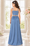 Blue Sequin Embellished Lehenga Set For Girls