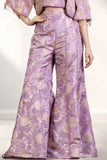 Lavender Palazzo Set with Crop Top And Jacket For Girls