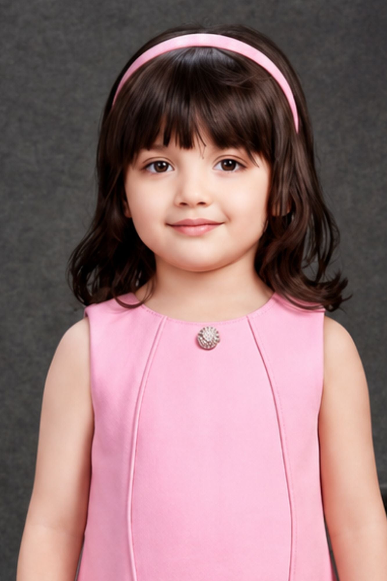 Baby Pink Rosette Hem Party Wear Frock