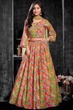 Green Floral Printed Lehenga Choli Set with Dupatta
