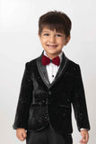 White Shirt With Black Blazer And Pant Set For Boys