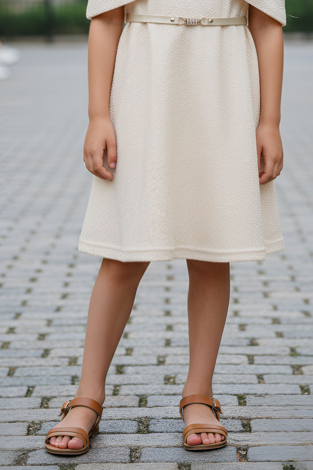 Fawn Off-Shoulder Bow Party Dress For Girls