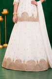 Girls Ivory Gold Embellished Lehenga Choli Set With Dupatta