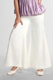 Lavender Ruched Top with White Flared Pants For Girls