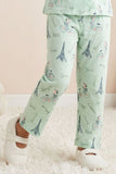 Girls Mint Green Paris Print  Night Suit Set
