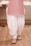 Peach Embroidered Patiala Suit Set With Dupatta For Girls