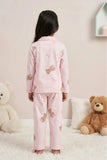 Girls Baby Pink Teddy Bear Print  Night Suit Set