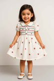 White Embroidered Vintage Inspired Dress For Girls