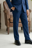 Blue Embroidered 5-Piece Suit Set For Boys